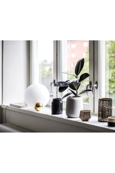 LUXXO Veioza Copycat, 1xE27, abajur sticla, baza metalica, 30x25x25cm