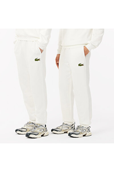 Lacoste Unisex Relaxed Fit Organik Pamuk Beyaz Eşofman Altı