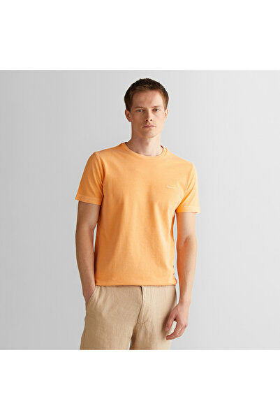 Gant Erkek Turuncu Slim Fit Bisiklet Yaka T-Shirt