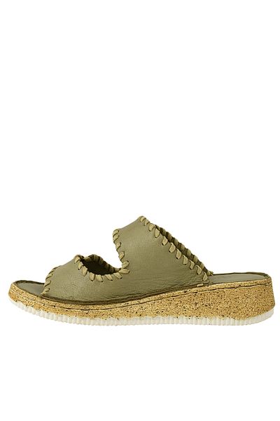 Anna Viotti Casual slippers, women, Anna Viotti, D27-25586, green, leather 40
