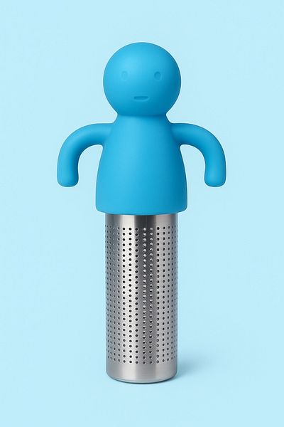 Evsun Home Collection Blue Silicone Tea Infuser Strainer with Cute Human Figure