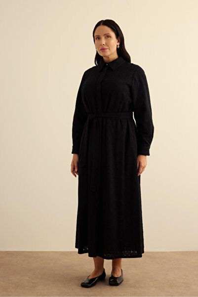 Aker Vual Astarlı Cotton Brode Elbise