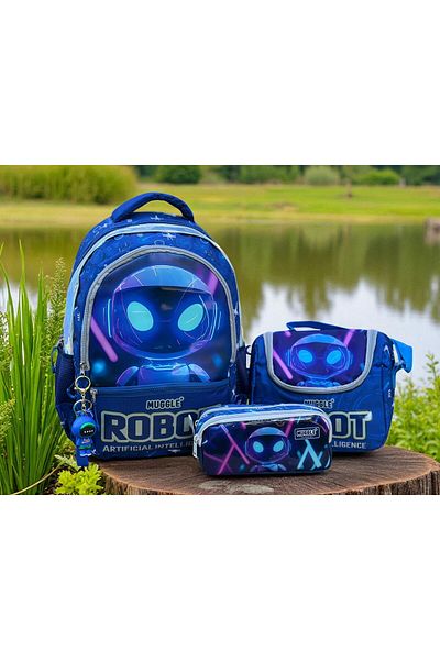 MUGGLE School Bag Lunch Box and Pen Holder Triple Combination Set with Accessories