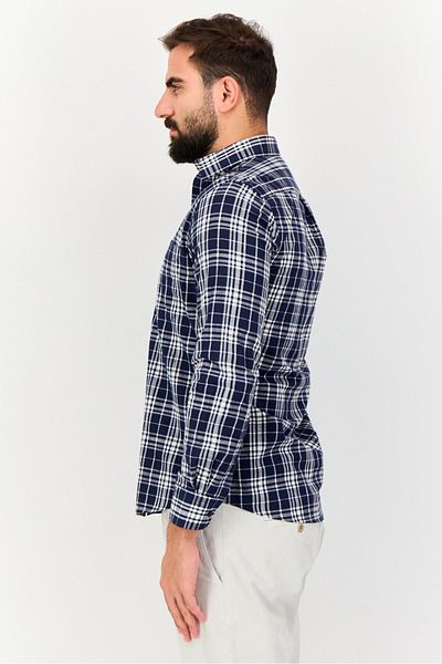 Kenneth Cole Men Slim Fit Checkered Long sleeve Casual Shirt, Multicolor