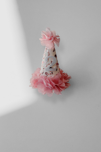 COOLMINIES Kız Çocuk 2 Yaş Payet ve Boncuk İşlemeli Çiçekli Huni Taç,Doğum Gü...