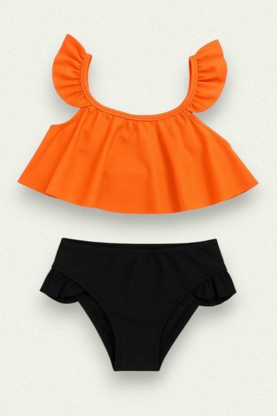 My Kids Wear Ruffle Detailed 2-Piece Swimsuit Set 11989