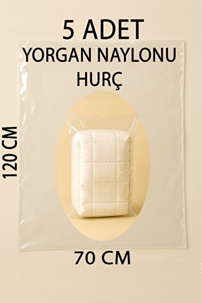 Tiesa Home 5 Adet 120cm×70cm Şeffaf Naylon Taşınma Saklama Yorgan Naylonu Tor...