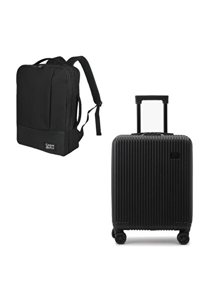 CABINFLY Set Călătorie Lufthansa Priority, Troller Cabină 55x40x20/23 cm+Rucs...