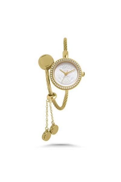 catera Women's watch expressing authenticity, gold-colored steel, white dial