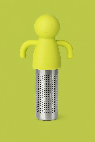 Evsun Home Collection Green Silicone Tea Infuser Strainer with Cute Human Figure