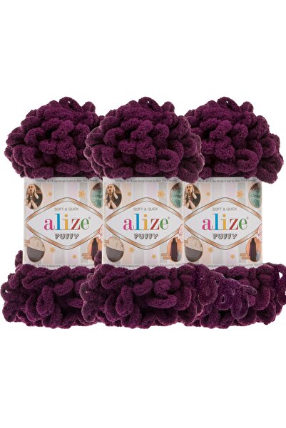 Alize Puffy 3 Pack Πλεκτό Κλωστό Χειροποίητο Πλέξιμο - Χωρίς Σφουγγάρι - 100g...