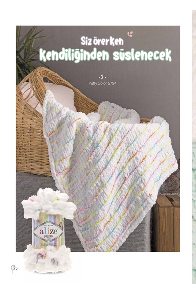 Alize Puffy 3’lü Paket El Örgü İpi - Şişsiz – 100g x 3 Adet – Renk No: 340 - Pudra Pembe