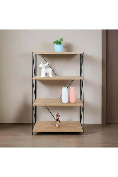 BAITY Malaysian Wooden Shelf Unit, 4-Tier, Multi-Purpose