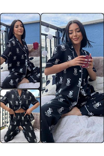 FENZO Women's Long Sleeve Pajama Set Cotton Button Patterned