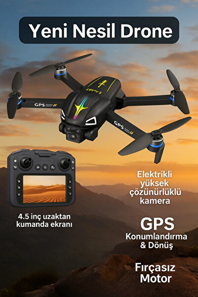 Aırstorr C28S GPS Drone Çift Kameralı, 4.5" Ekranlı Kumanda, Fırçasız Motor, ...