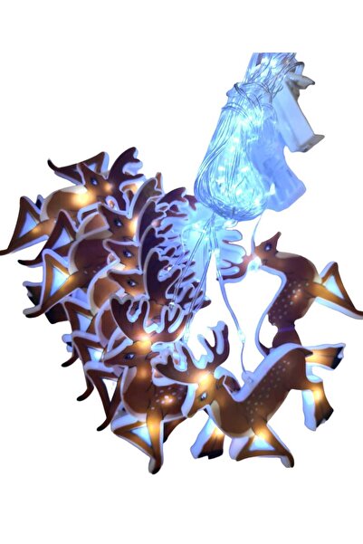 SDX Market Instalație luminoasă de Crăciun cu franjuri și 10 figurine reni, 3...