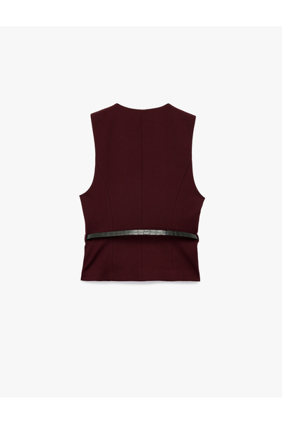 Koton Double Breasted Belt Detailed Blazer Vest