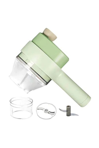 FOXMAG24 4 in 1 food chopper, ideal for cutting meat, vegetables, fruits, electric, green