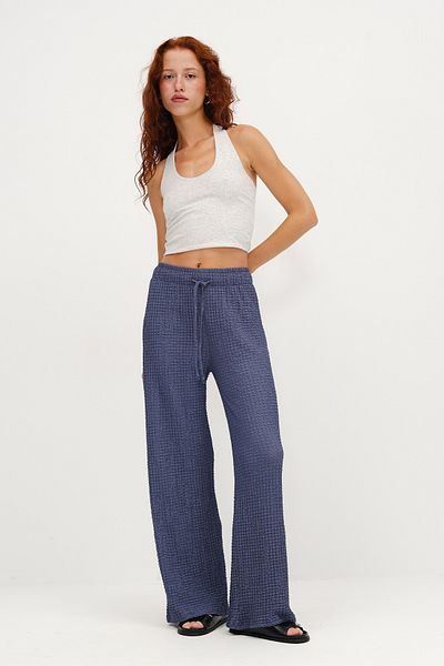 Addax Textured Wide Leg Trousers Pn10680-D8
