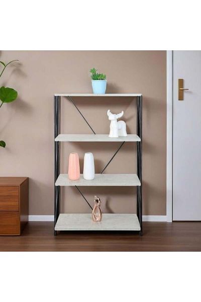 BAITY 4-tiered table with wooden shelves