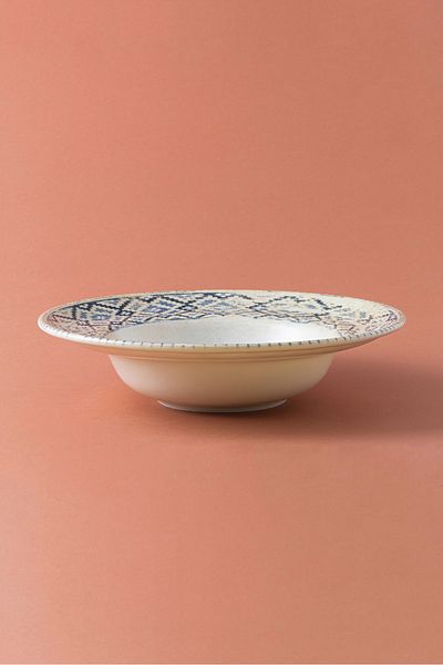RUBİ PORSELEN Rug Zest Porcelain Self Patterned Pit Pasta Plate – Set of 2