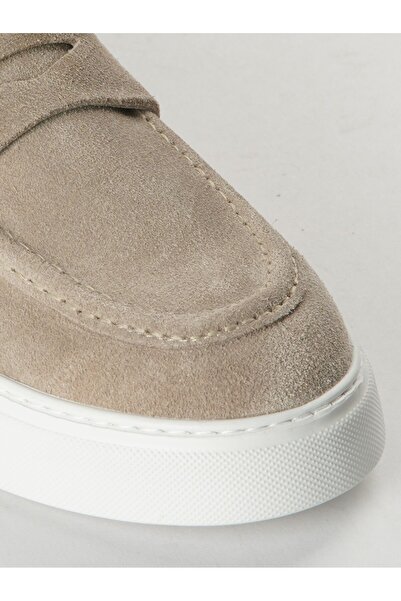 HALAS Erkek Bej Süet Loafer Ayakkabı