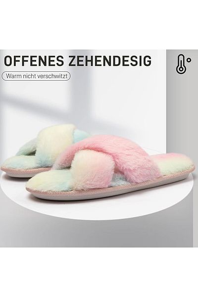 MISHANSHA slippers, faux fur/memory foam, pink, size 36/37