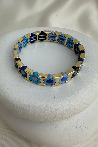 Modex Flower Pattern Row Special Series Rubber Bracelet