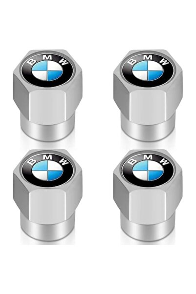 Endurance Sports Set 4 capace de supapă pentru anvelope auto, aluminiu, hexagonale, BMW, argintii