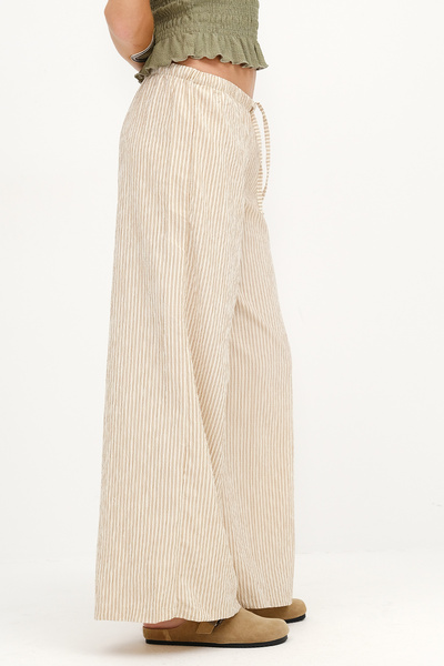 Addax Çizgili Wide Leg Pantolon PN18634