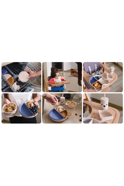 Kidnort Silicone children's cup with lid and straw 200 ml Retter Mjolk Teddy Beige