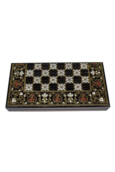 Z-Tools Backgammon game made of varnished wood 50x50 cm, antep / 987-7