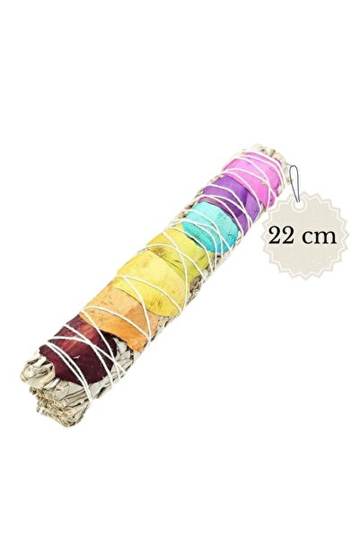 Shamanics Californian White Sage with 7 chakra petals, 22 cm, purification an...