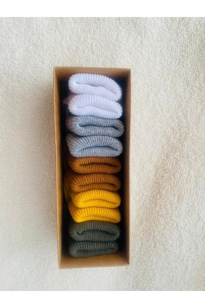 RAPAPA Boy Girl Baby Newborn Boxed 5-Piece Socks 1308K