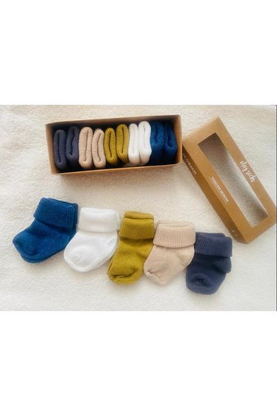 RAPAPA Boy Girl Baby Newborn Boxed 5-Piece Socks 1308V