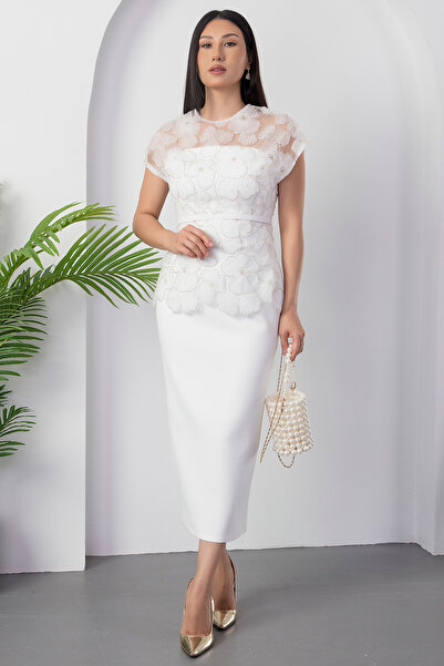 PULLIMM Рокля с пайети и колан от тюл BAL144