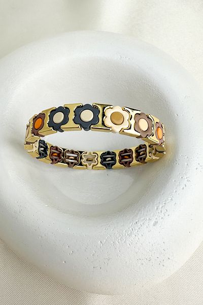 Modex Flower Pattern Row Special Series Rubber Bracelet
