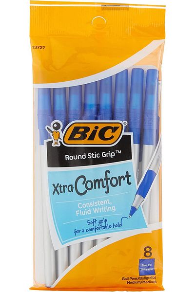 Bic Xtra Comfort Ballpoint Pen, Medium Point (1.2 mm), Blue, 8-Count