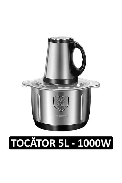 OEM Professional Electric Chopper - 5L Stainless Steel Bowl, 1000W Power, 5 Blades, Meat and Vegetables