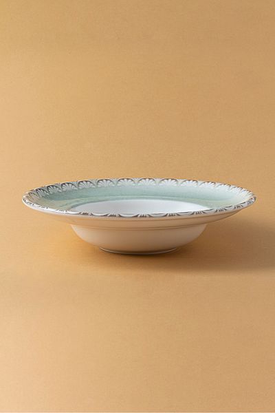 RUBİ PORSELEN Rome Zest Porcelain Self Patterned Pit Pasta Plate – Set of 2