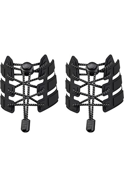 Endurance Sports Șireturi elastice cu sistem NO TOUCH cu sistem Locker Endurance Sports, reflectorizante, negre