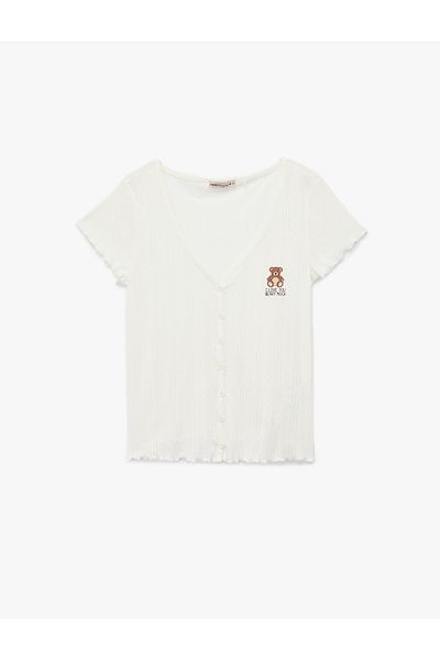 Koton Cotton Short Sleeve Button down Pajama Set