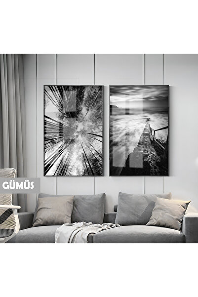 Harikabirev HARİKABİREV | SET NEGRU&ALB COMBINAT MODERN DE LEAȚĂ | TABLO DE S...