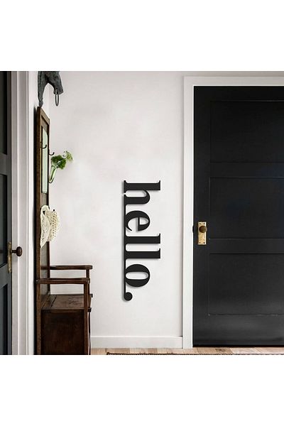 Dekormarket Hello Wall Decor – Black Acrylic (50x15 cm)