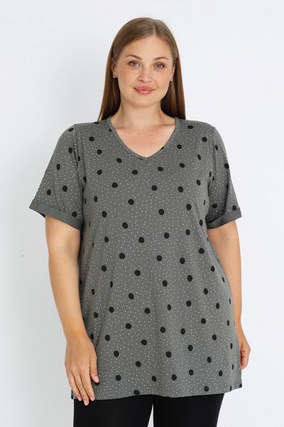 İntensive Women's Polka Dot Short Sleeve Cotton Blouse