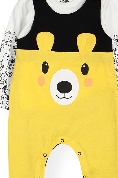 Divonette Baby Boy Cute Animal Patterned Jumpsuit Badi Set of 2 - Baby Clothing