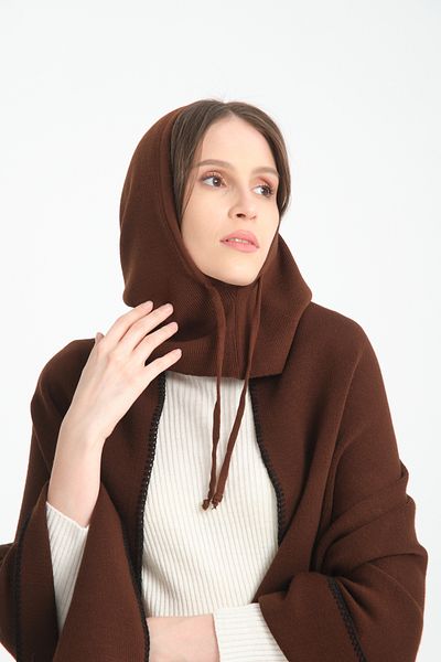 T Crazy T-Crazy Knitwear Thin Woven Balaclava Ribbed Knitwear Knitted Hooded Beanie, Hijab Beanie Knitwear Headgear