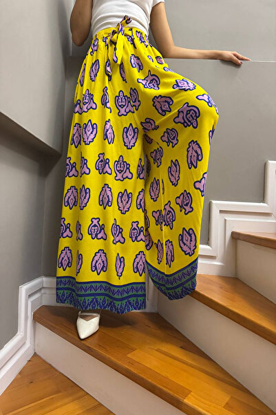 VıoShıne Pantaloni de damă din viscoză Samurai cu picior larg