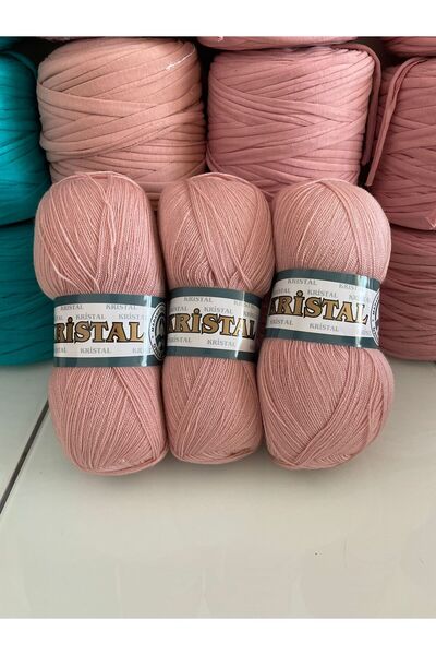 Ören Bayan Crystal Hand Knitting Yarn - 3-Piece Dried Rose Fine Fiber Yarn - ...