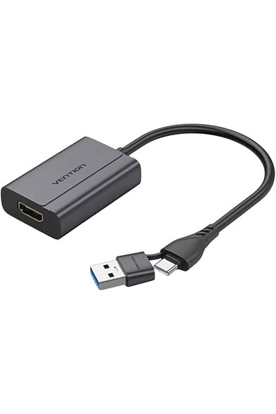 Vention USB C + USB A to HDMI Adapter 1080P@60Hz 0.15M Compatible with Windows & macOS